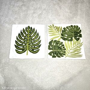 Palm Leaf Pillow Covers, Set Of Two.